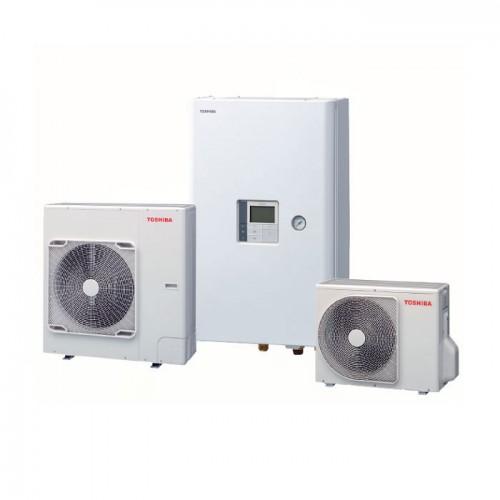 Toshiba Inverter Estia R32 HWT-801HRW-E / HWT-1101XWHT9W-E Αντλία Θερμότητας Μεσαίων Θερμοκρασιών (65⁰C) ~ 8,0/11,90kw - 1ph/3ph A++/A+++ (8kw)